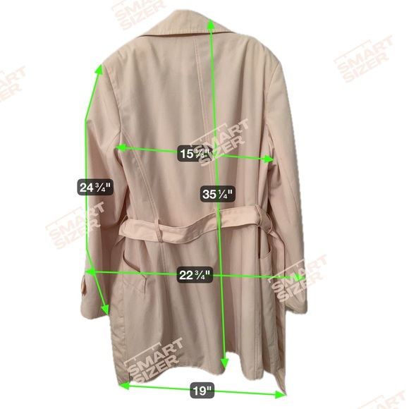 London Fog Trench Coat Pale Pink Medium Towne Collection - Picture 9 of 9